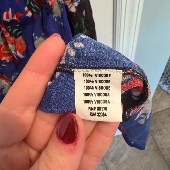 NWOT Anthropologie Blink London Floral Blouse - Blue and Red, Medium - Picture 3 of 7